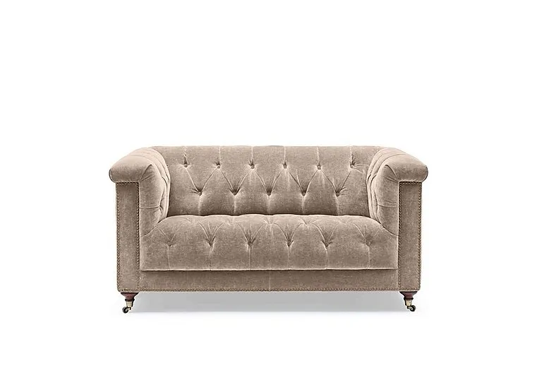 Wallace 2 Seater Fabric Chesterfield Sofa - Barley
