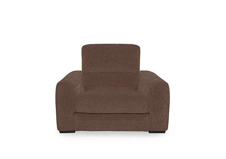 Flex Fabric Power Recliner Armchair with Storage Arms - Hazelnut