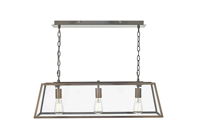 Academy 3 Light Bar Pendant - Antique Cooper