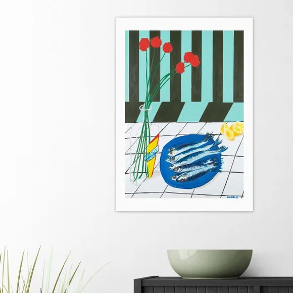 East End Prints Striped Sardines Print 1