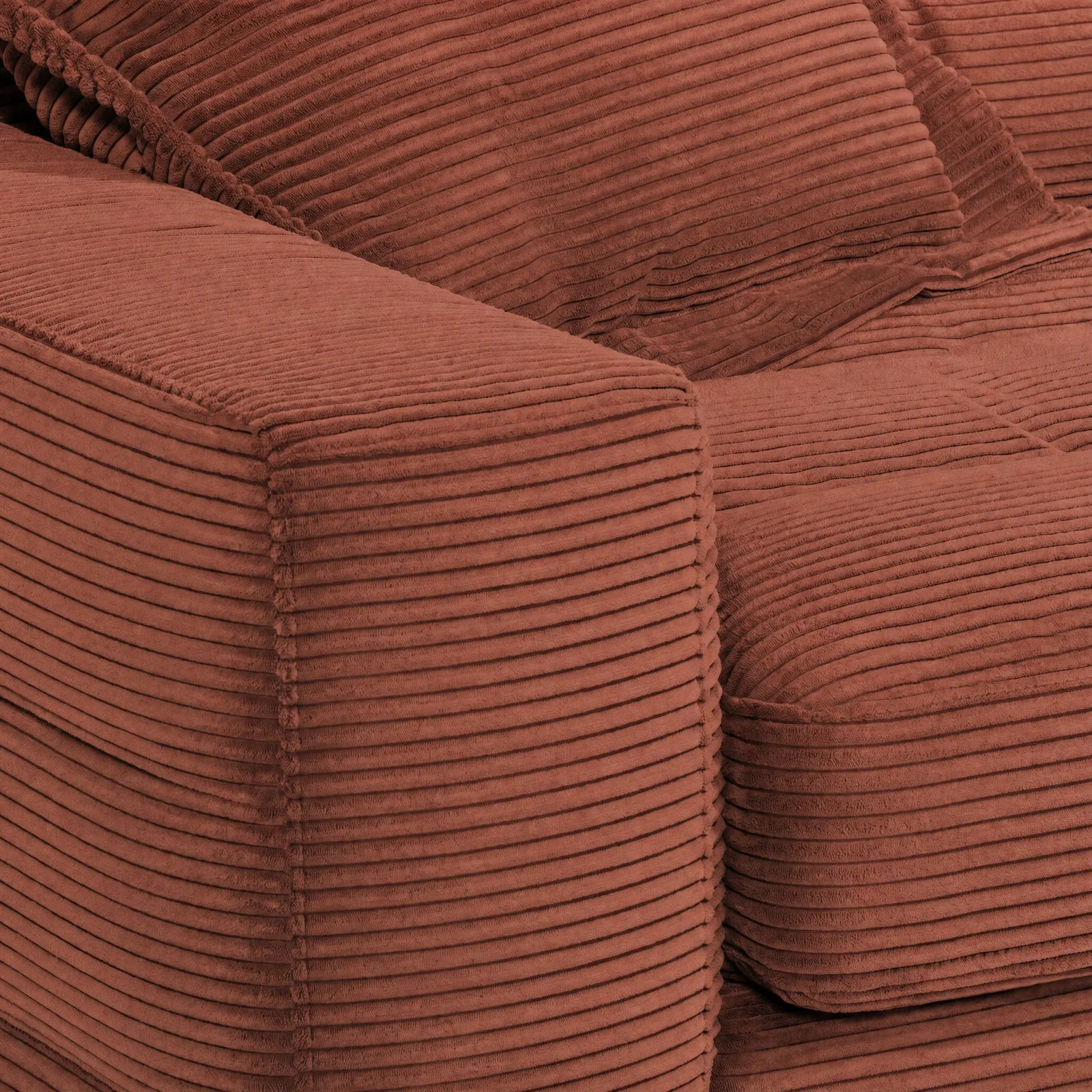 Twain Medium 1.5 Seater Armrest Right Modular Sofa, Orange Fabric | Barker & Stonehouse 3