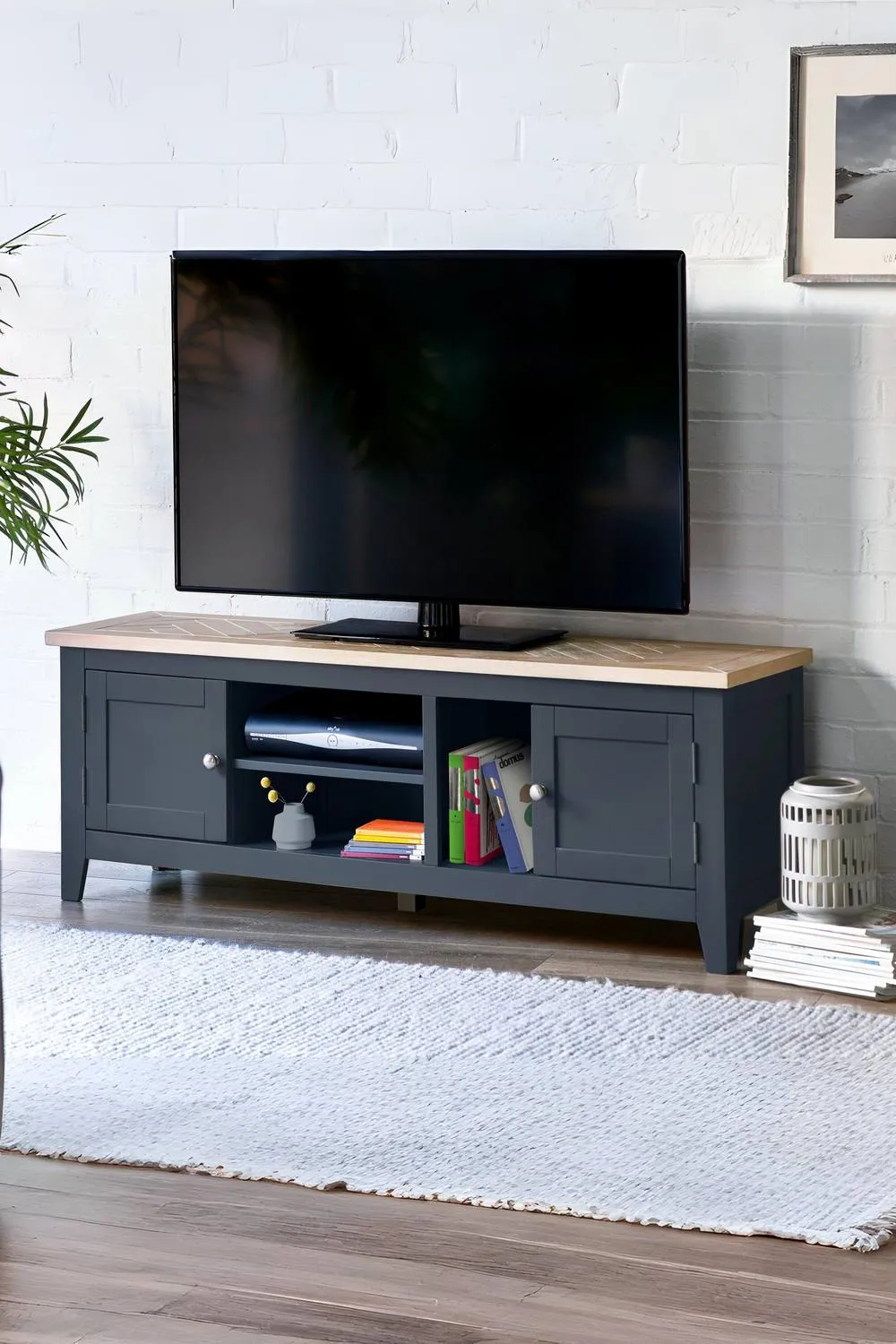 Julian Bowen Bordeaux TV Unit in Dark Grey