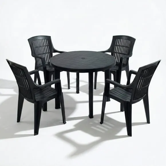 Trabella Athena Round Patio Table with 4 Bonnie Chairs 2
