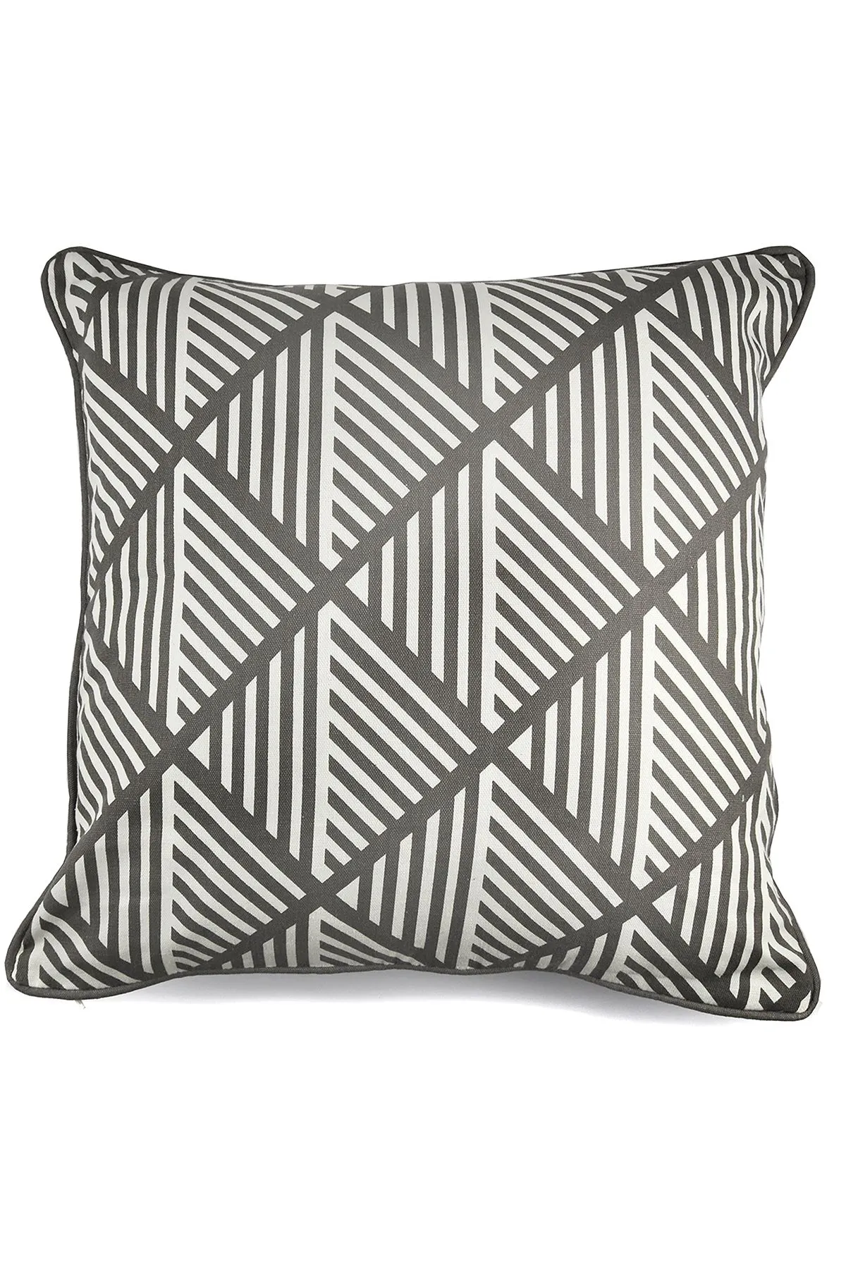 Fusion 'Brooklyn' 100% Cotton Geometric Print Filled Cushion in Grey