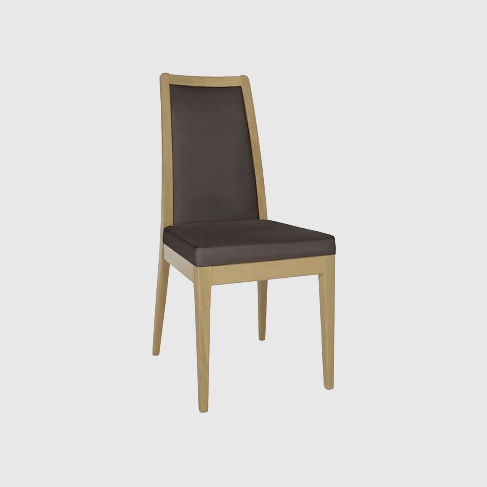 Ercol Romana Padded Back Dining Chair, Black Leather | Barker & Stonehouse 2