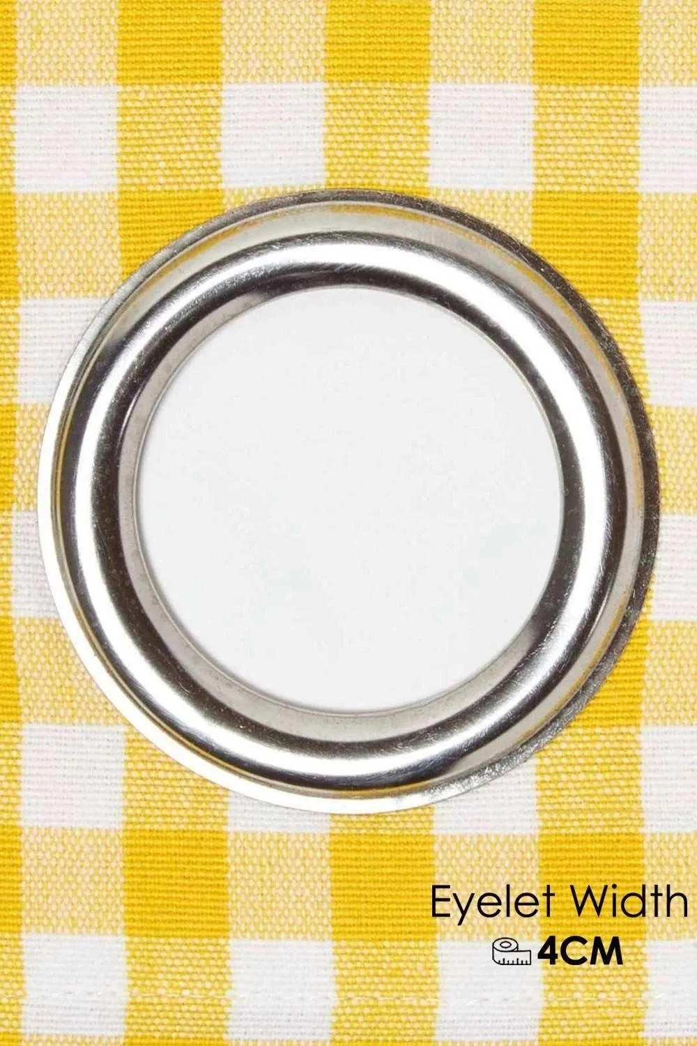 Homescapes Cotton Gingham Eyelet Curtain Pair in Yellow 3