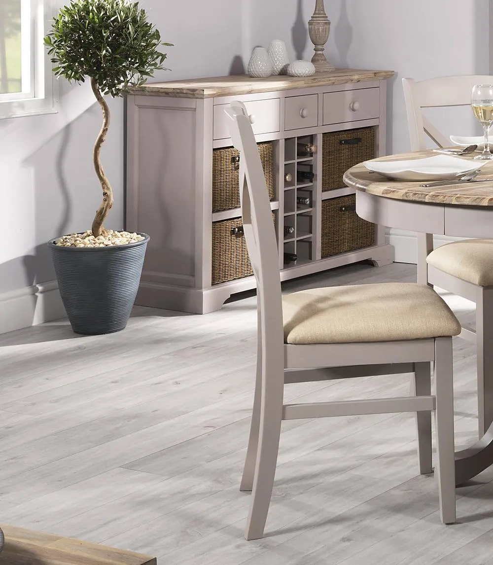 Statement Furniture Florence Crossback Upholstered Seat Dining Chair in Taupe 5