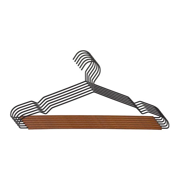 Set of 6 Wooden Bar Trouser Hangers 3