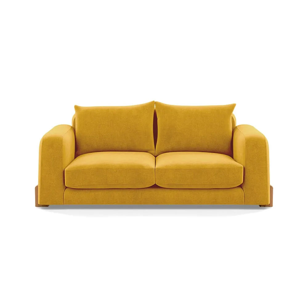 Heal's Nuvola 3 Seater Sofa Smart Luxe Velvet Canary Natural Oak Feet 1