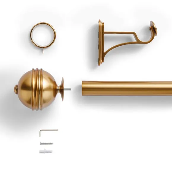 Traditional Ball Fixed Metal Curtain Pole with Rings 2