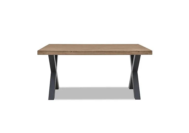 Terra Compact Straight Edge Dining Table with X Shaped Legs - 140-cm - Storm Wood