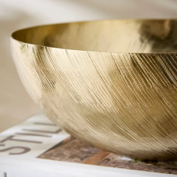 Gold Textured Aluminium Bowl 2
