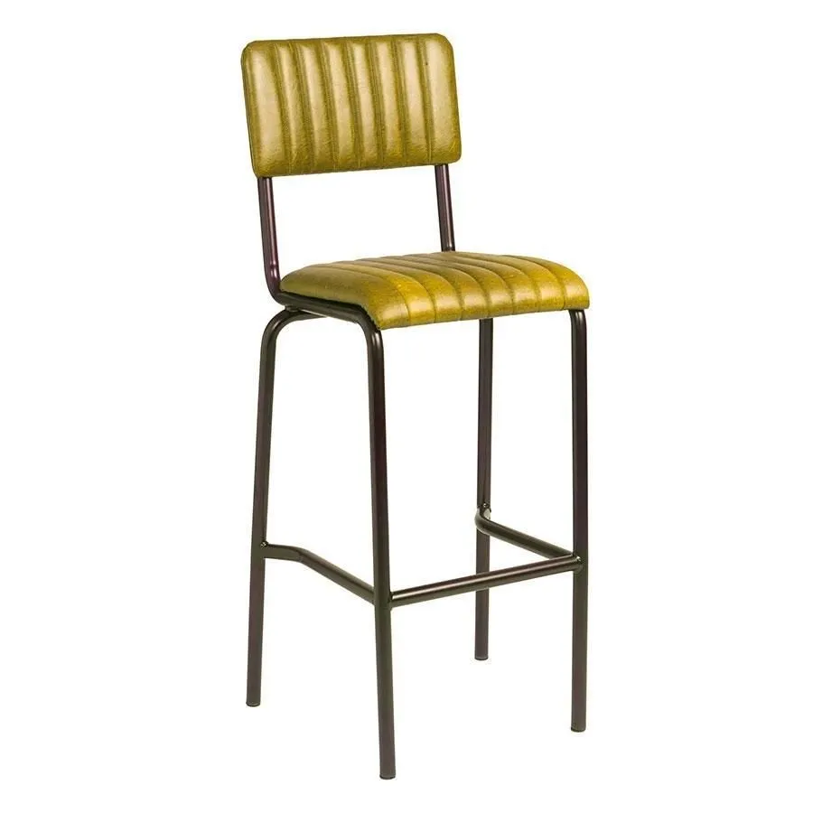 netfurniture Creme Bar Stool - Ribbed - Lascari - Gold