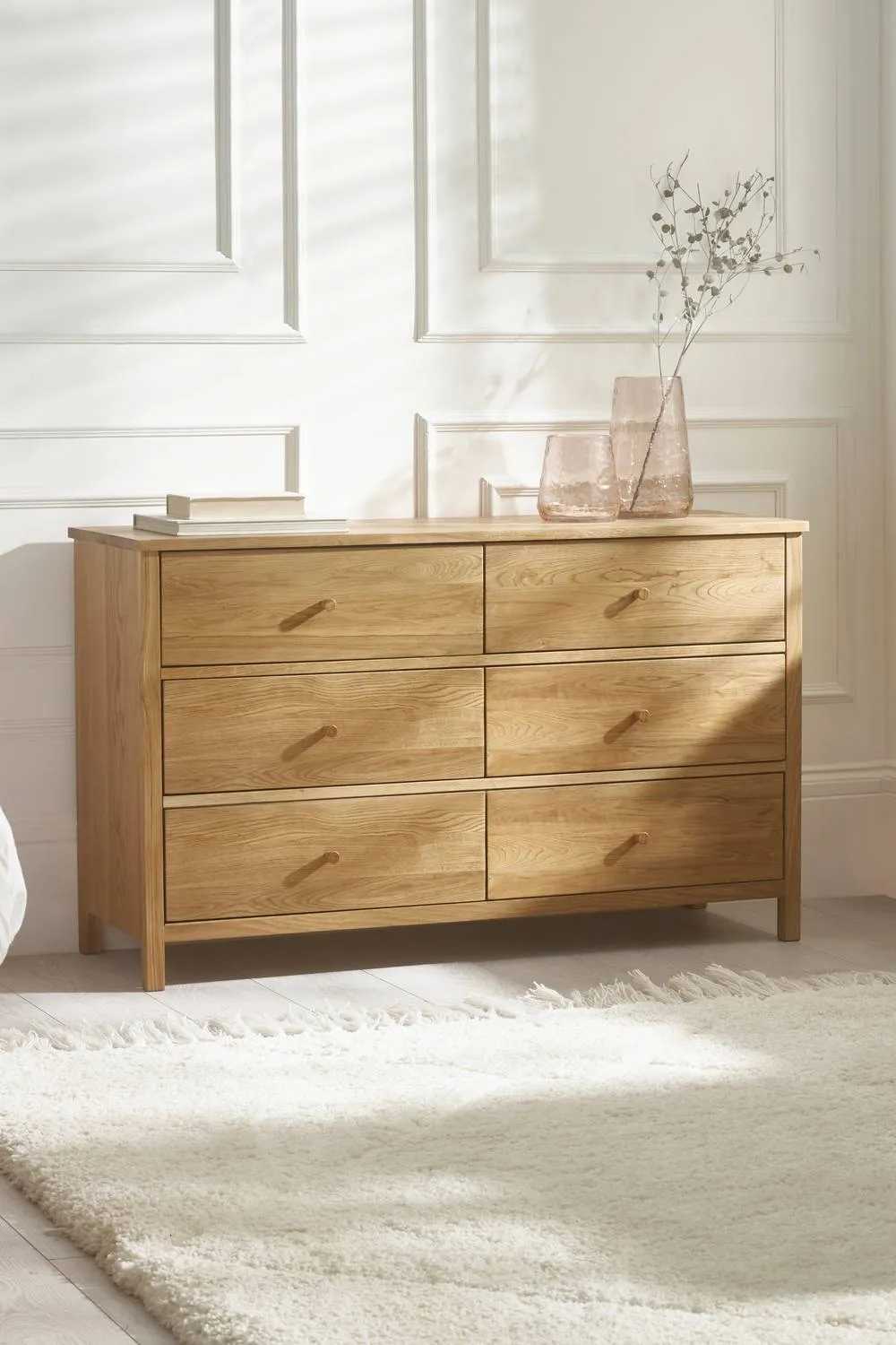 Julian Bowen Coxmoor 6 Drawer Wide Chest in Light Oak 1