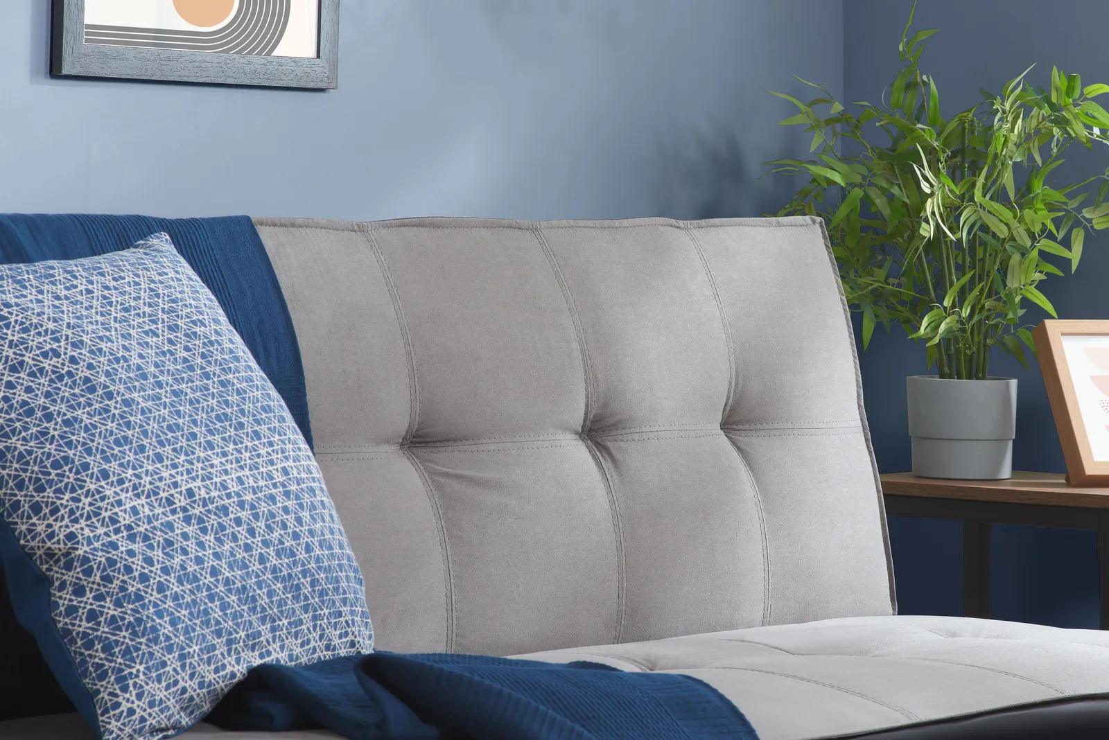 Birlea Velvet Sofa Bed Aurora 3 Seater Settee Modern Fabric in Grey 3