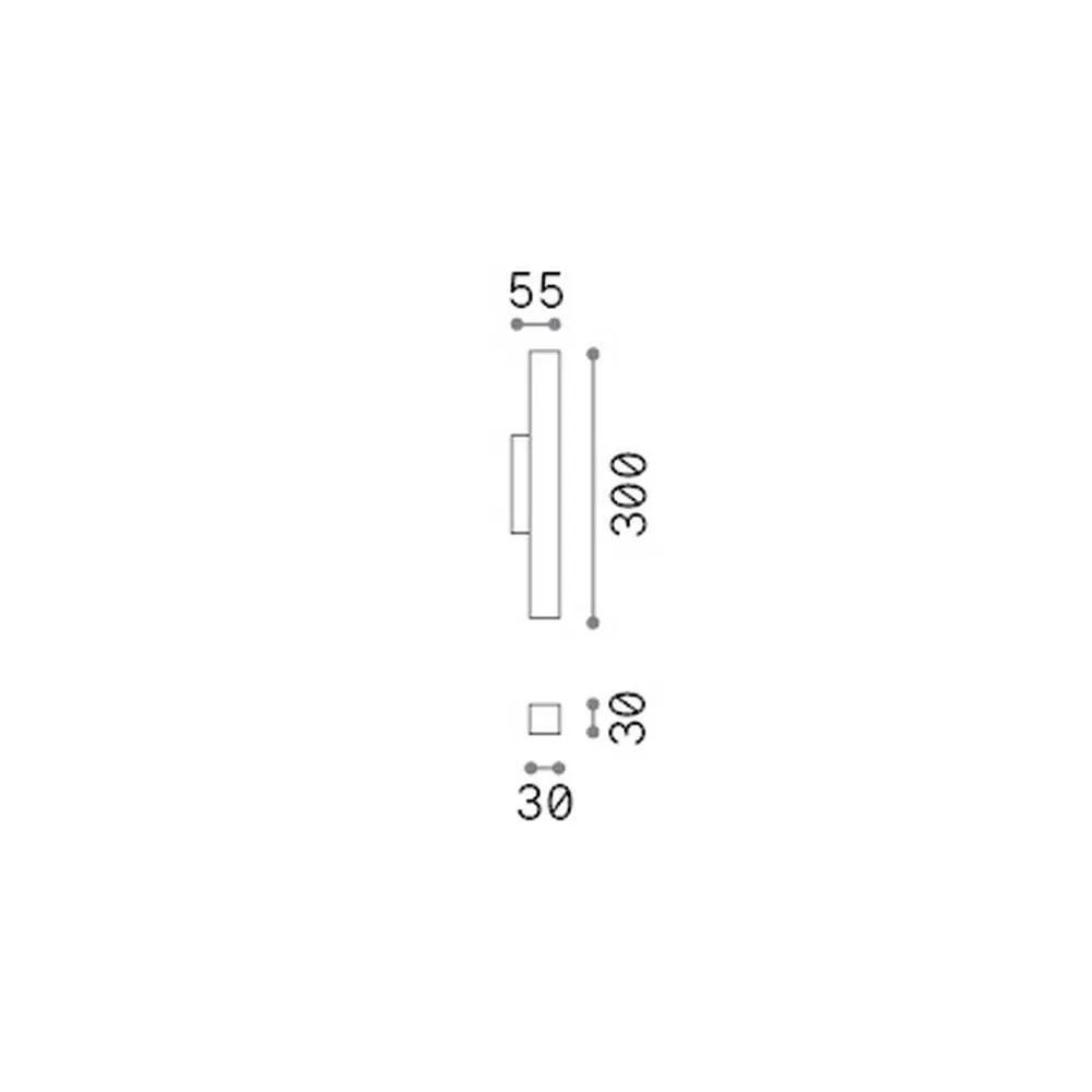 Netlighting Look 30cm Square Up & Down Wall Lamp Black 2x LED 900lm 3000K 2
