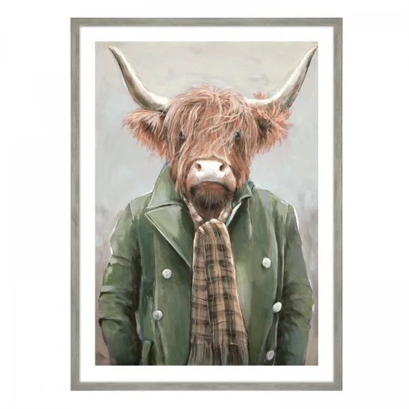 Cedar & Sage Angus Highland Cow Framed Print 3