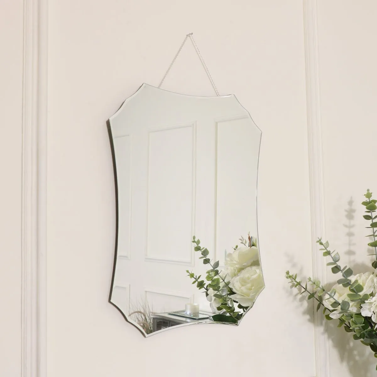 Melody Maison Deco Frameless Bevelled Wall Mirror - 38cm X 50cm in Clear