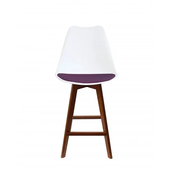 Fusion Living Soho White Plastic Bar Stool 3