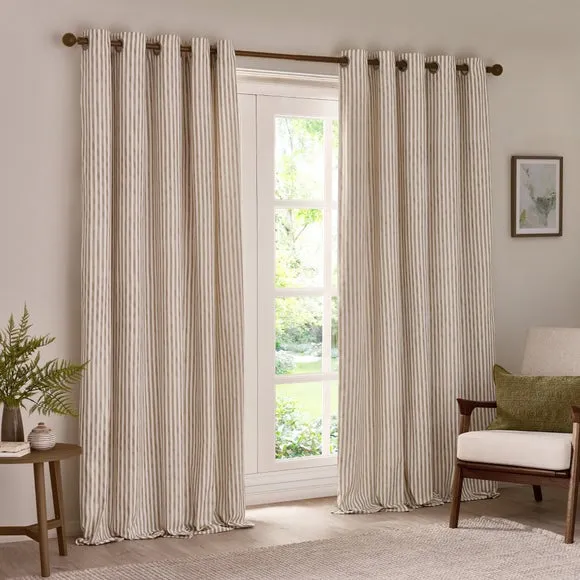 Yard Hebden Striped Eyelet Curtains (Blackout Available) 2