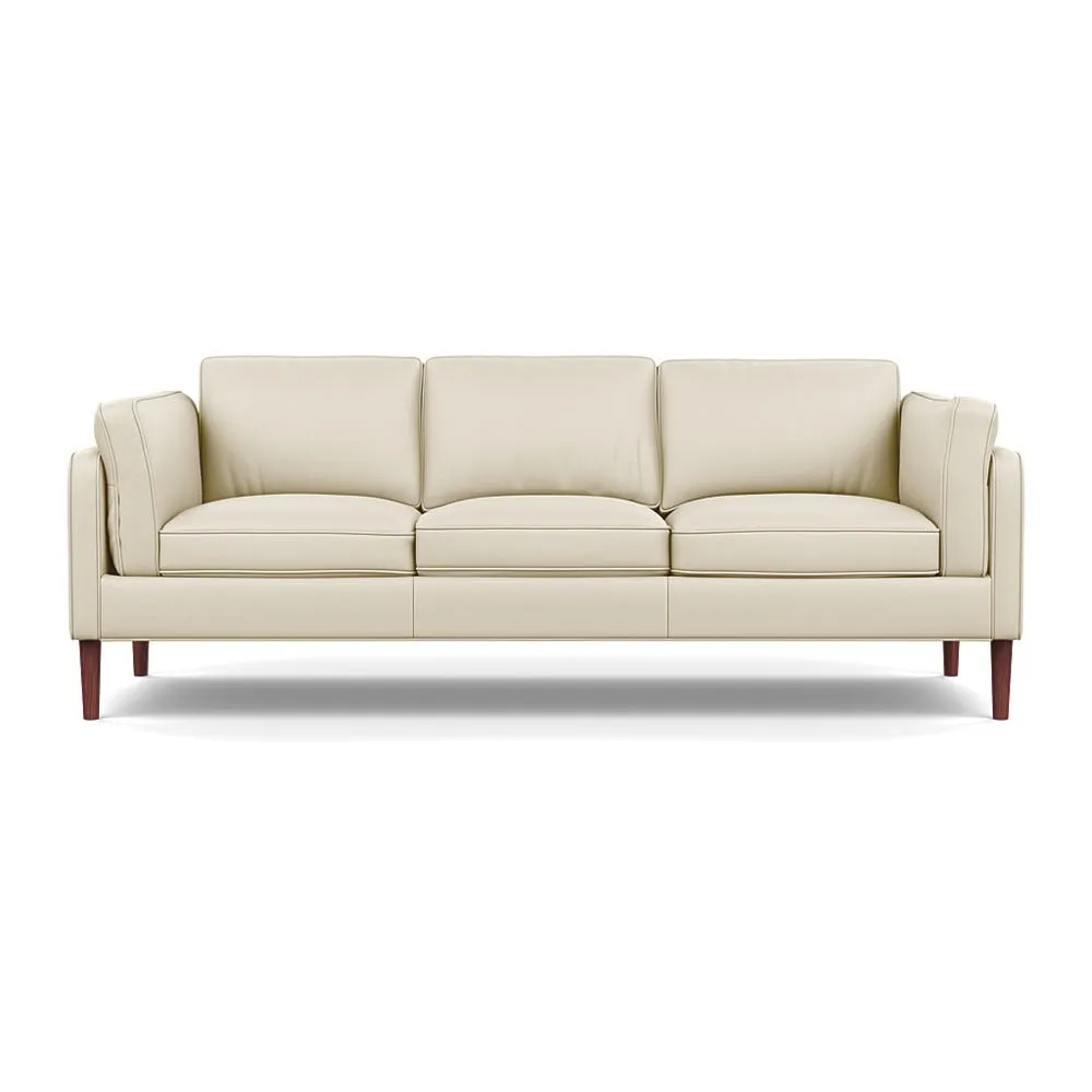 Heal's Sonno 4 Seater Leather Grain Storm 006 Walnut Feet 1