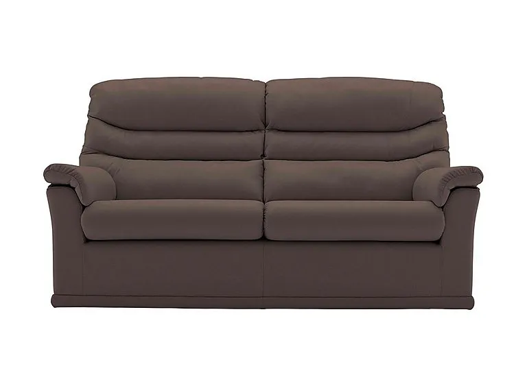Malvern 2 Cushion 3 Seater Leather Sofa - No Recliner - Oxford Chocloate