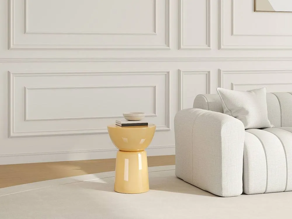 Vente-unique Metal Side Table - Bright Light Yellow - MENIRO 5