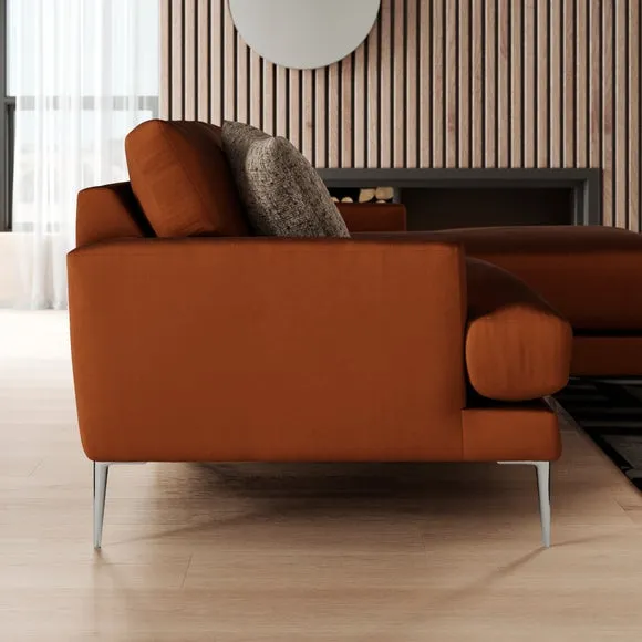 Lawson Matte Plush Velvet Corner Chaise Sofa 2