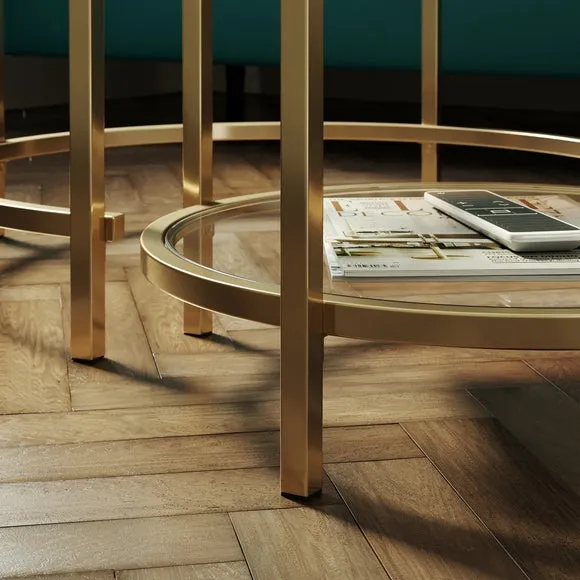 Sofia Glass Coffee Nest of Tables 5