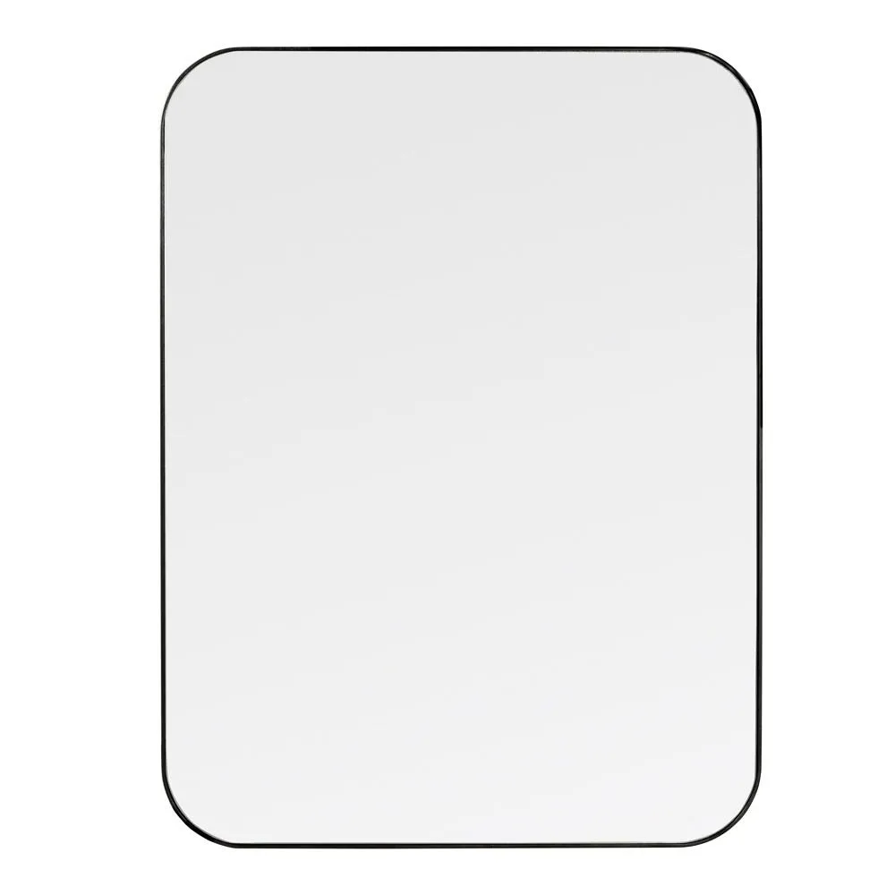 Heal's Fine Edge Mirror Rectangle Curved Black 100x75cm 3