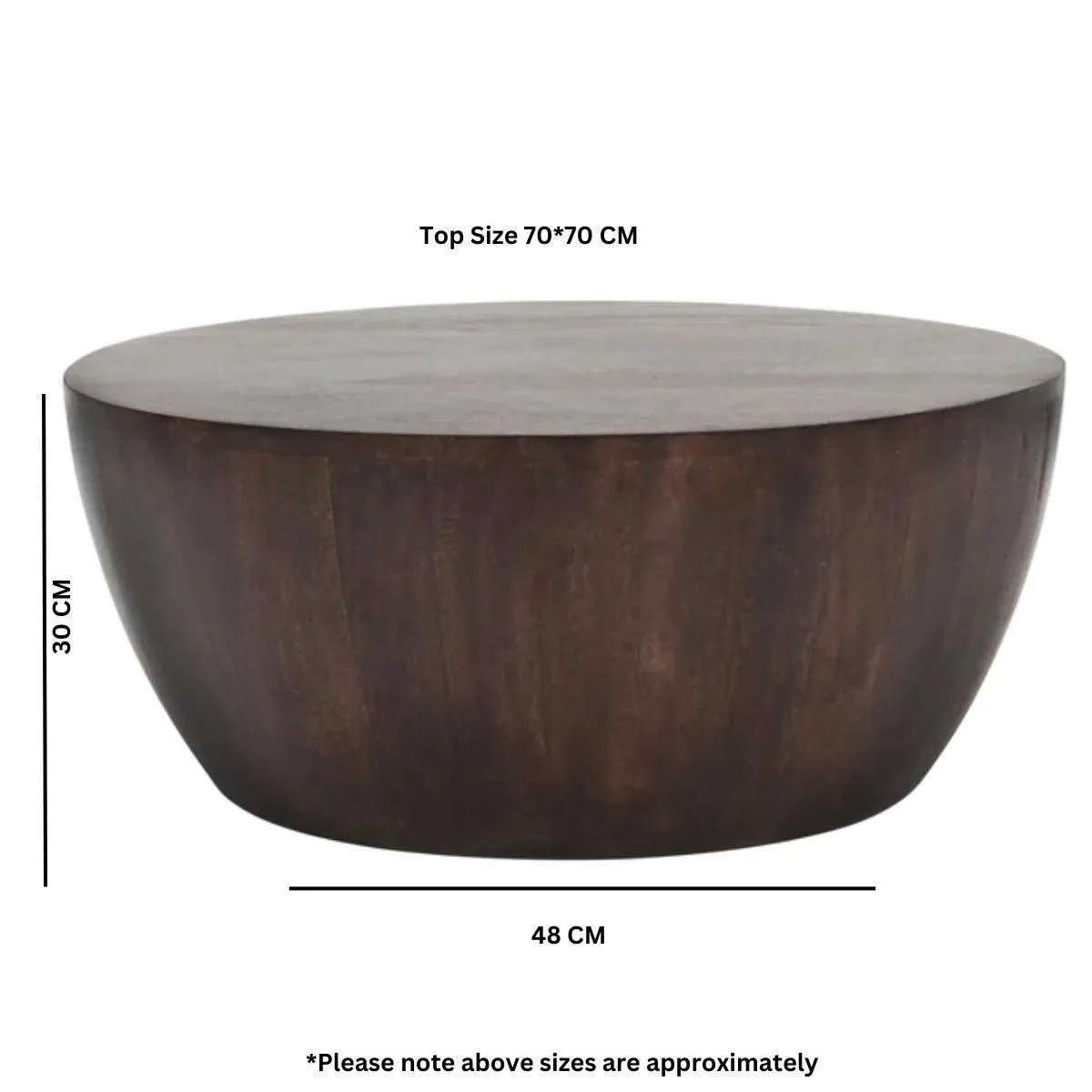 IH Design Natural Solid Dark Mango Wood Coffee Table in Brown 5