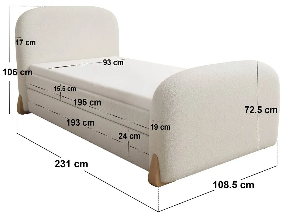 Flair Ines Day Bed with Trundle Cream 6