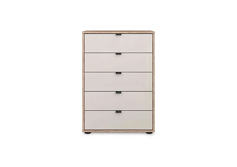 Hong Kong 60cm 5 Drawer Chest with Glass Drawers - Champagne