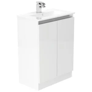 Newland White Slimline Basin Floorstanding Unit - 600mm