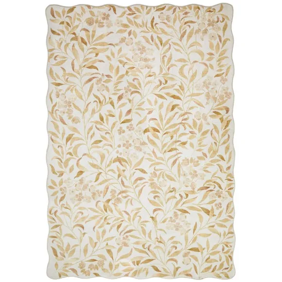 Concept Looms Liberty Floral Scalloped Washable Rug 5
