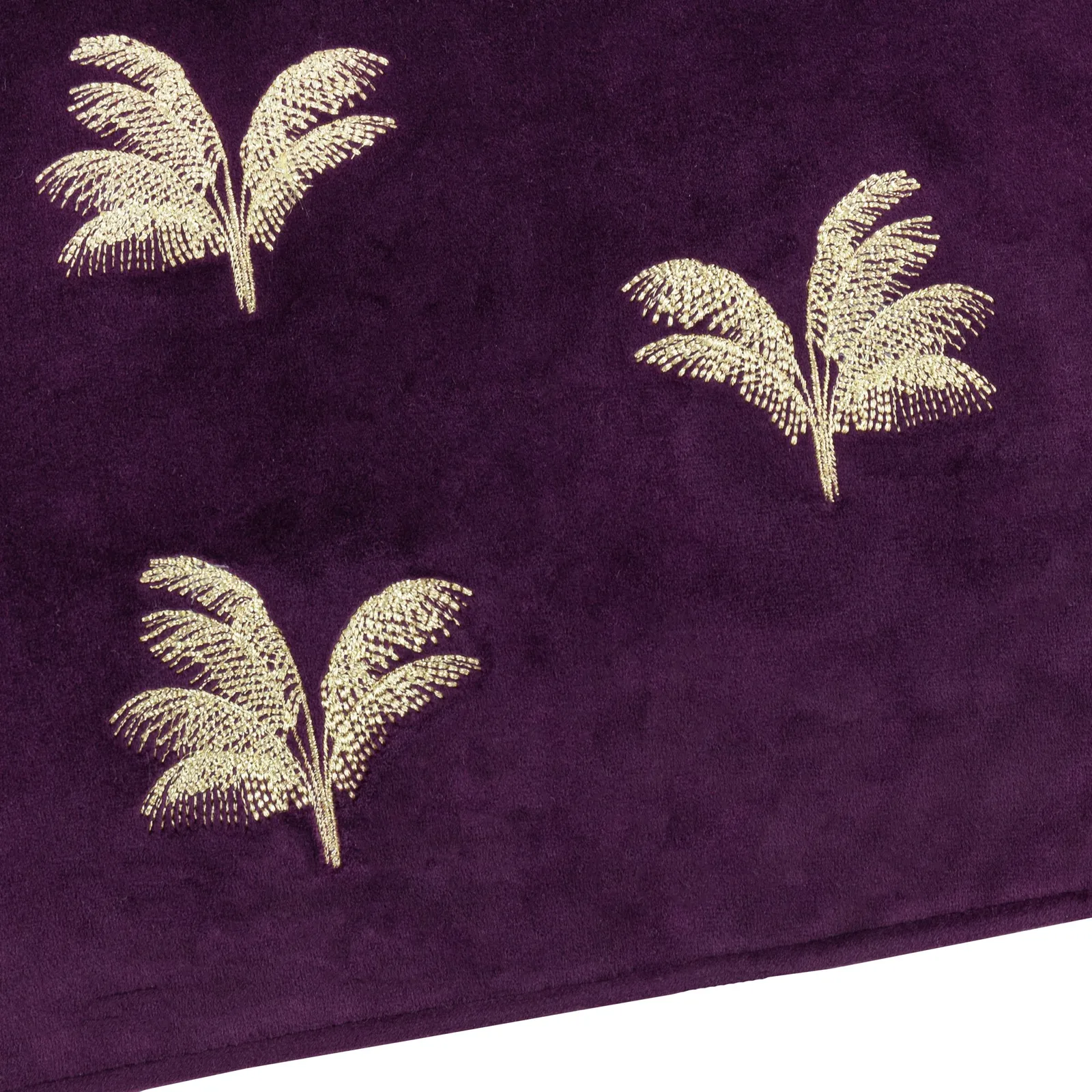 Paoletti Guilded Palms Embroidered Cushion in Plum 5
