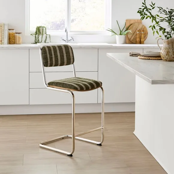 Draper Cantilever Barstool, Textured Weave