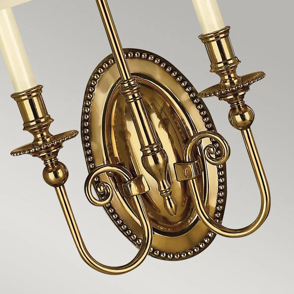 Netlighting Cambridge 2 Light Wall Light Burnished Brass in Yellow 2