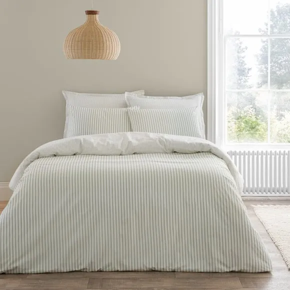 Dawson Stripe 100% Washed Cotton Duvet Cover & Pillowcase Set 1