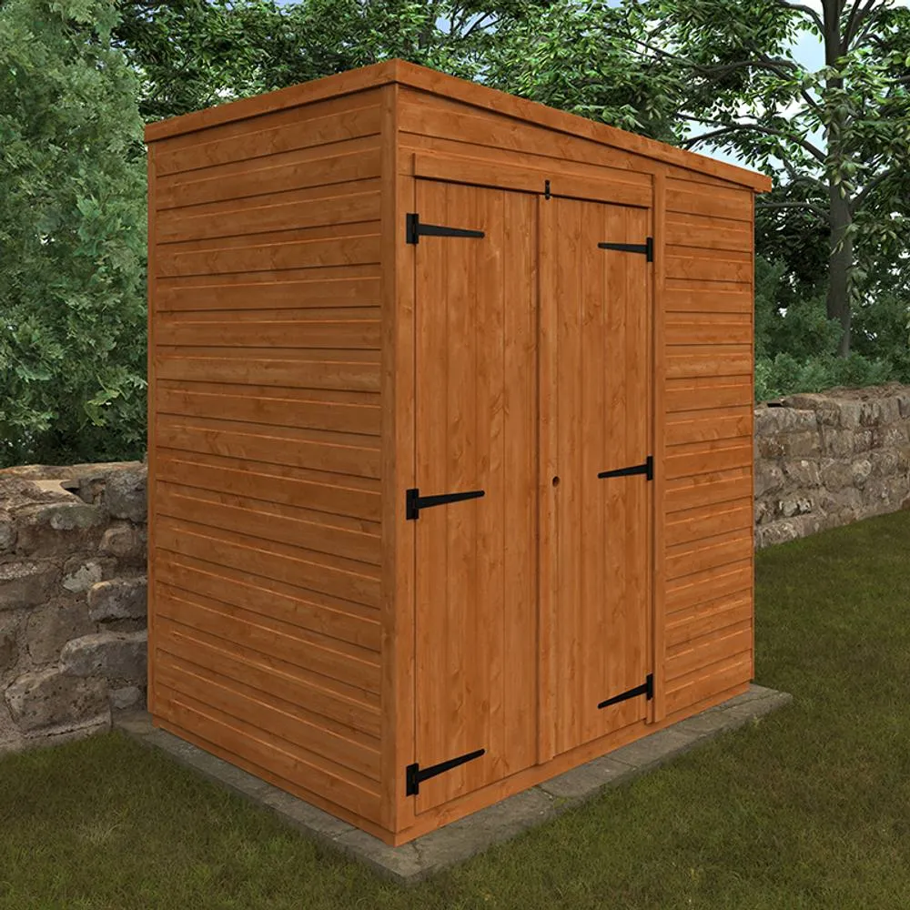 Buttercup Farm 4x6 Flex Pent Double Door Windowless 12mm Flex - L123.8xW175xH203 cm in Burnt Orange 2