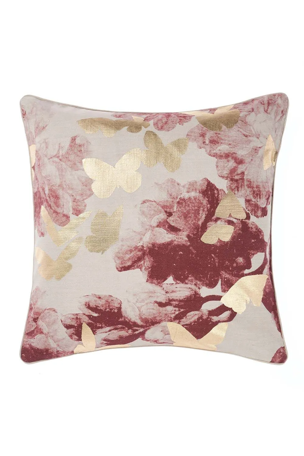 Linen House Floraine Botanical Cushion in Dusty Pink