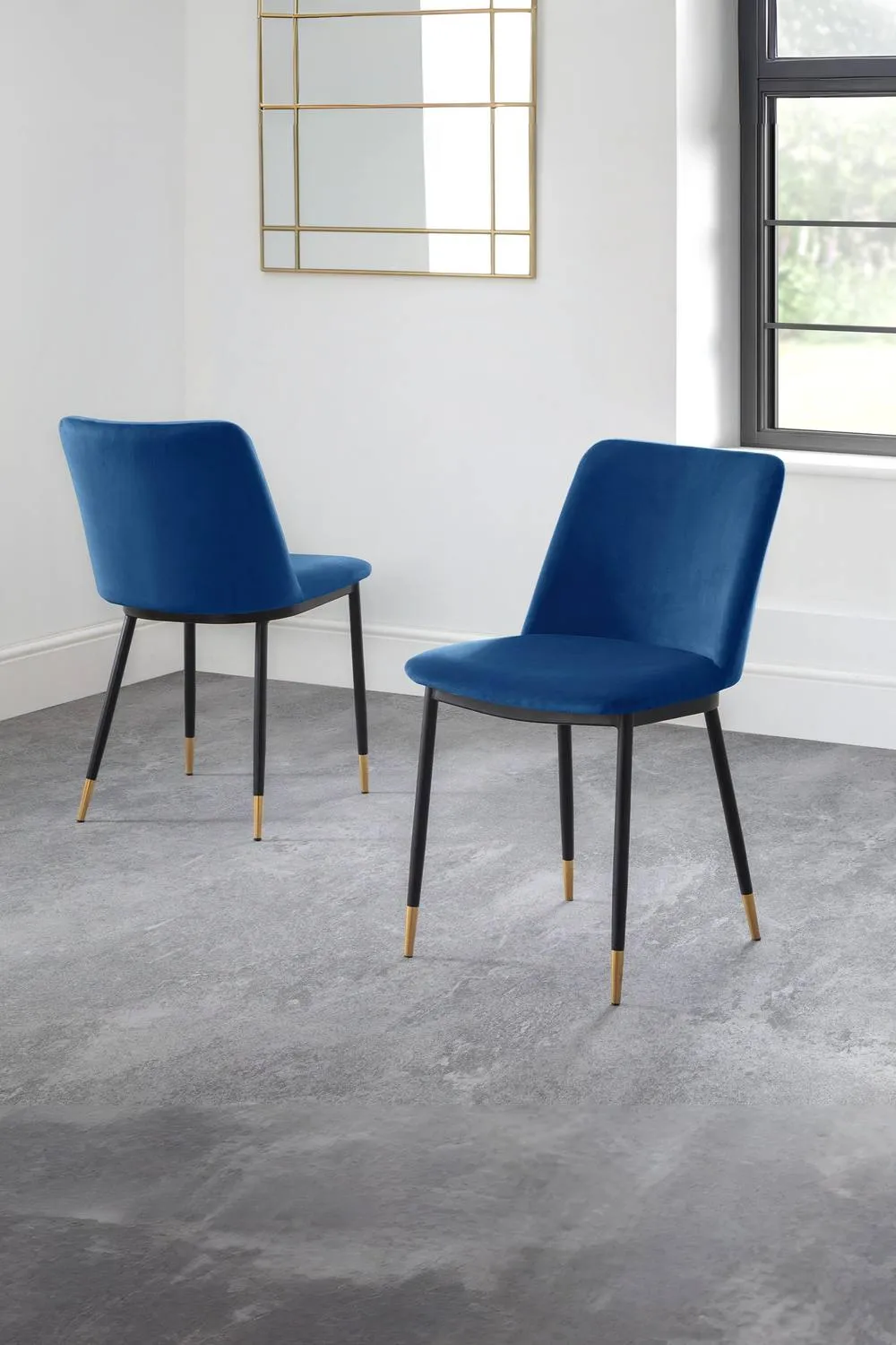 Julian Bowen Delaunay Upholstered Dining Chair (Set of 2) in Blue