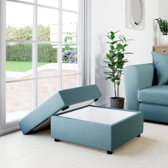 Square Opulent Velvet Storage Footstool 2