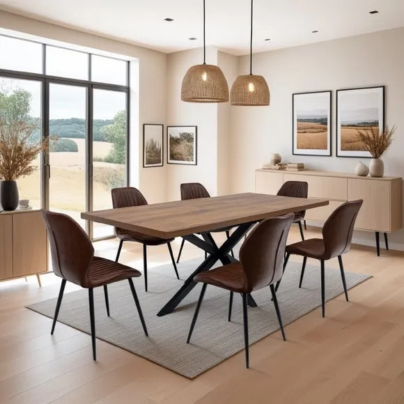 Panama Rectangular 4-6 Seater Large Extendable Dining Table