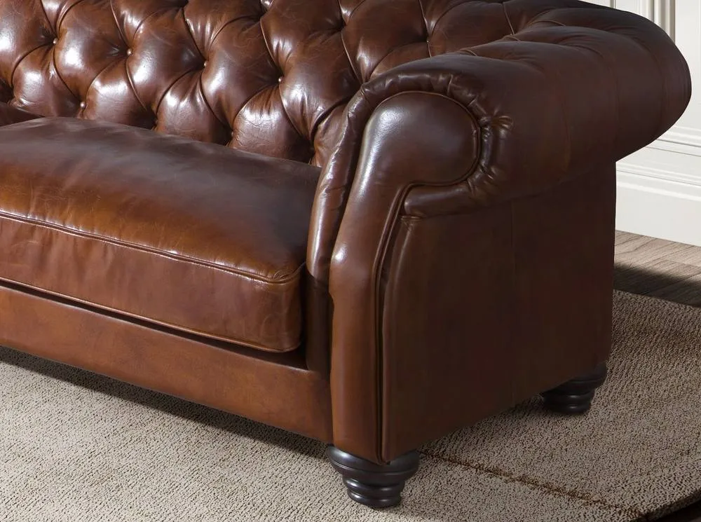 Angel Cerda 3-seater Chester sofa - cognac cowhide leather in Brown 5