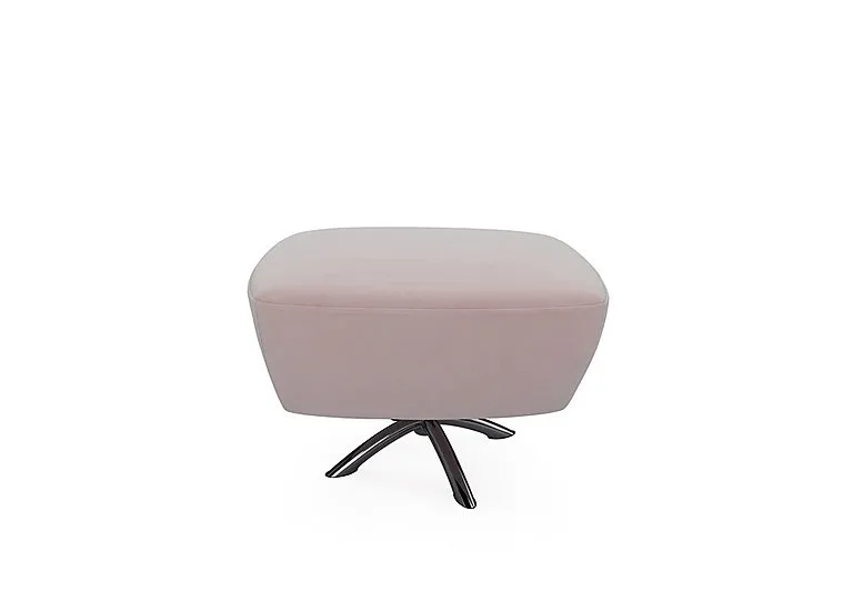 Hermione Fabric Jacob Footstool - Cotton Candy with Chrome Feet