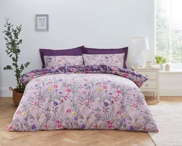 Fleur Floral Reversible Duvet Cover and Pillowcase Set 1