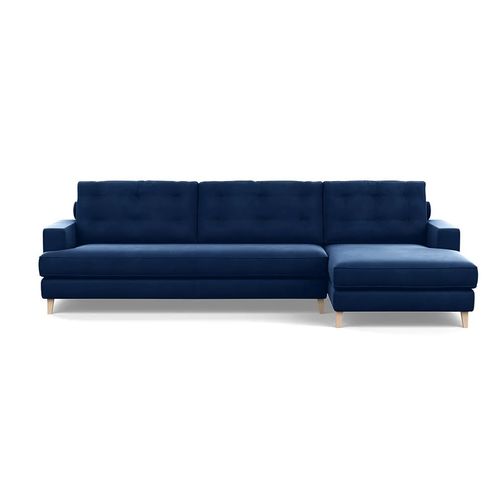 Heal's Mistral Right Hand Corner Sofa Velvet Midnight Natural Feet 1