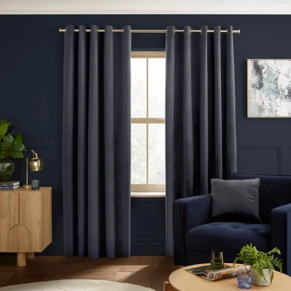 Luxe Velour Eyelet Curtains (Blackout Available) 2