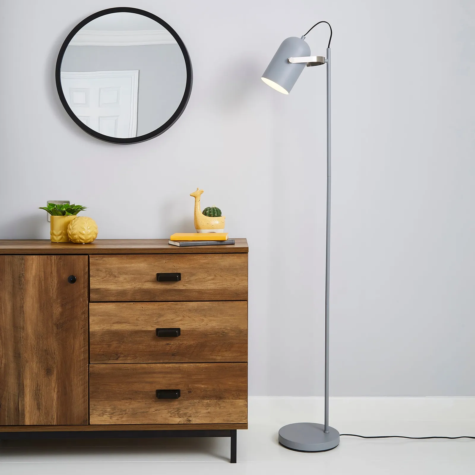Cameron Camera Head Floor Lamp Grey